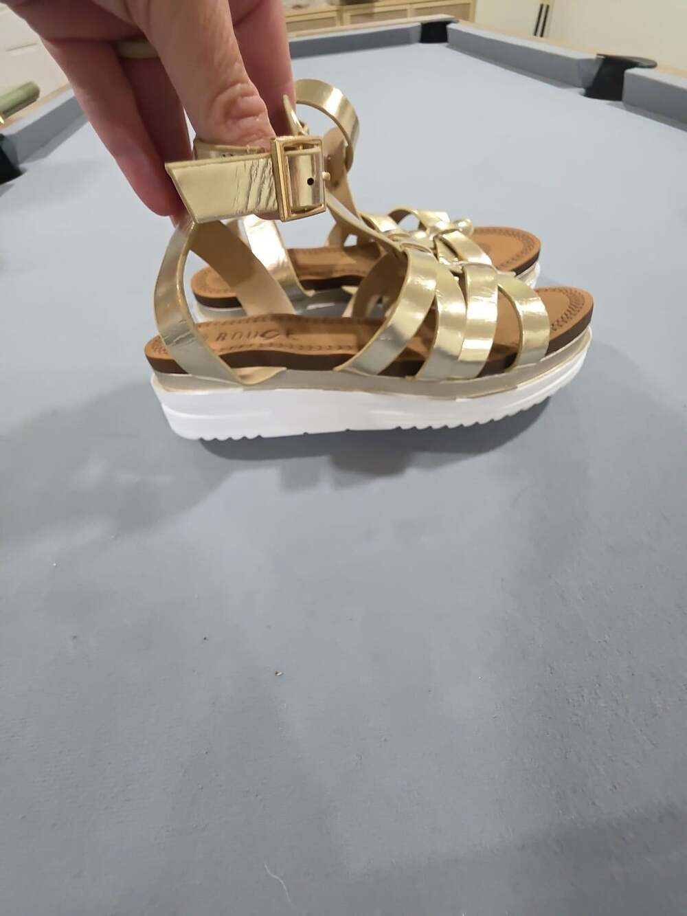 Rouge Helium Metallic Gold Strappy Platform Sandals